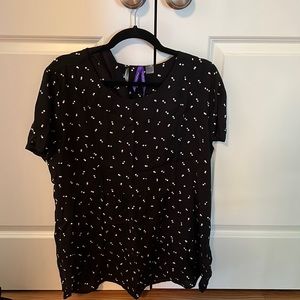 Woven Black Maternity & Nursing Tee